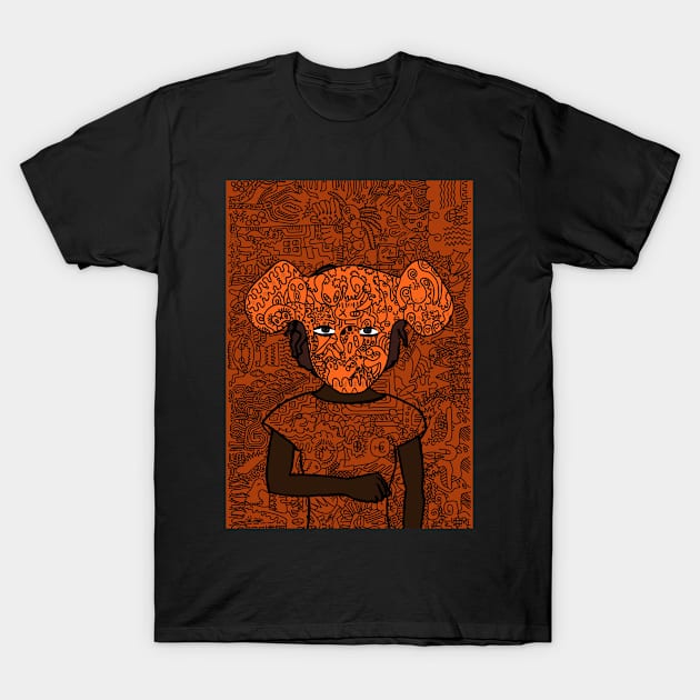 FemaleMask NFT with DoodleEye Color and DarkSkin Color - Unnamed T-Shirt by Hashed Art